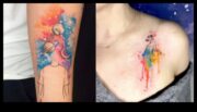 Splash of Style Tatuaje de acuarelă pentru un aspect îndrăzneț și creativ
